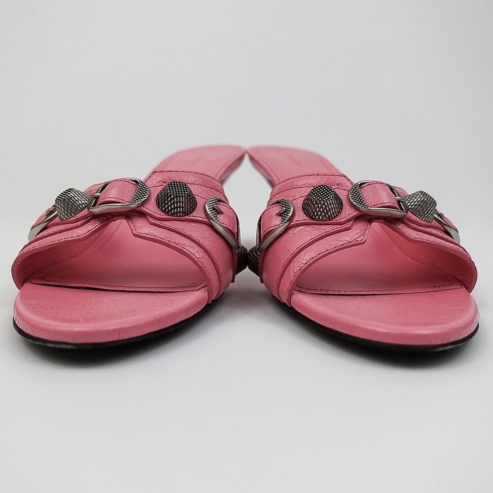 Balenciaga Sweet Pink Silver Detail Le Cagole Kitten Heel Sandals - EU 39/US 8 - Picture 7 of 11